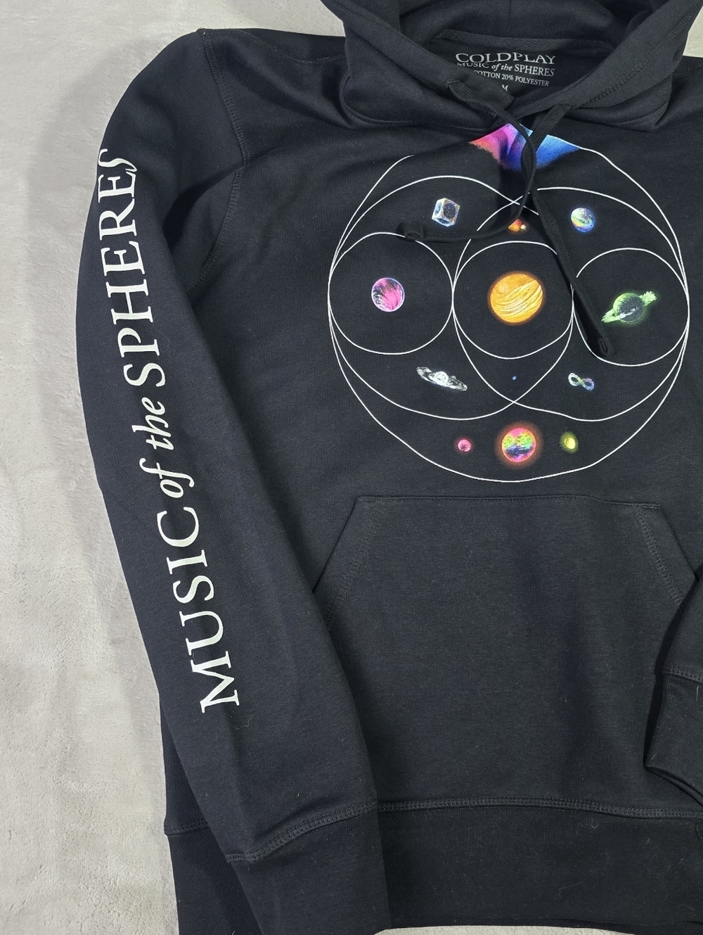Coldplay Music Of The Spheres Sweatshirt Hoodie Mens Med Black Tour Graphic - Picture 5 of 10